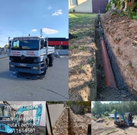Transport gradjevinskog materijala kiper kamionom od 7m3, Krnjača