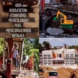 Transport gradjevinskog materijala kiper kamionom od 7m3, Krnjača