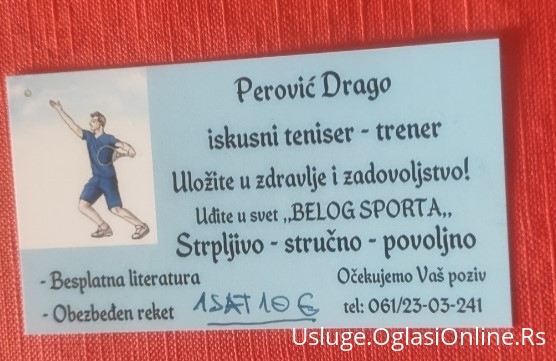 USLUGE-TENISKI TRENER-NOVI SAD, Novi Sad