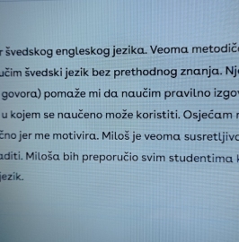 Časovi Švedskog jezika