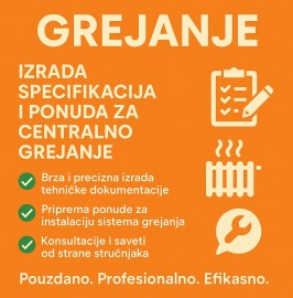 Konsalting i izrada specifikacija za Grejanje , Vrnjačka Banja