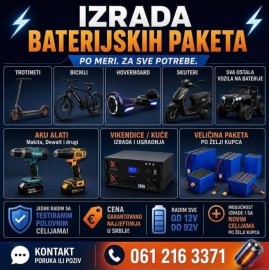 Izrada i reparacija baterija za Trotinete Skutere Bicikle Aku alate..., Topola (varošica)